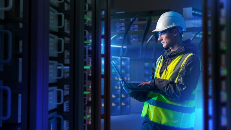 Employee with laptop